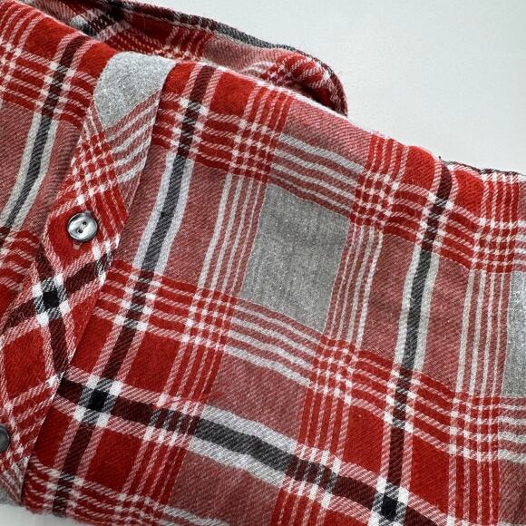 Dylan Top Womens Small Red Plaid Flannel Button Up Top Soft Grunge Lumberjack - Picture 8 of 8
